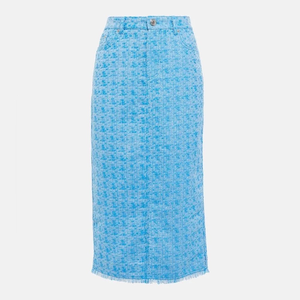 STAUD Guinevere Skirt in Pacific Blue